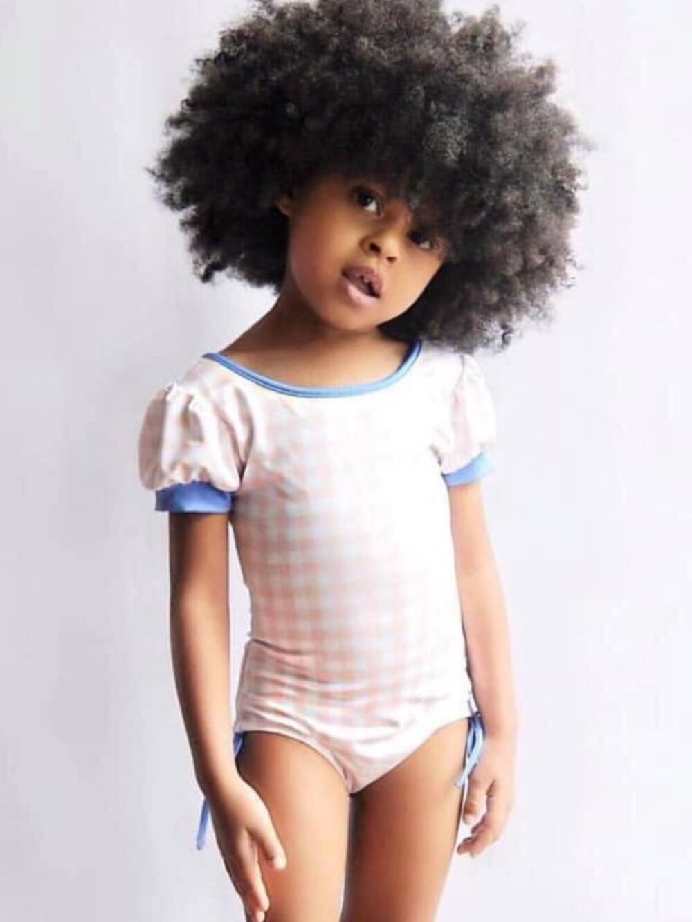 Girls Wildling by Well Dressed Wolf Pink Gingham Swimsuit Leotard Style sz 9/10